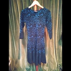 Just... Taylor Blue and Black Sweater Dress Size Small Office Wear/Dinner Out